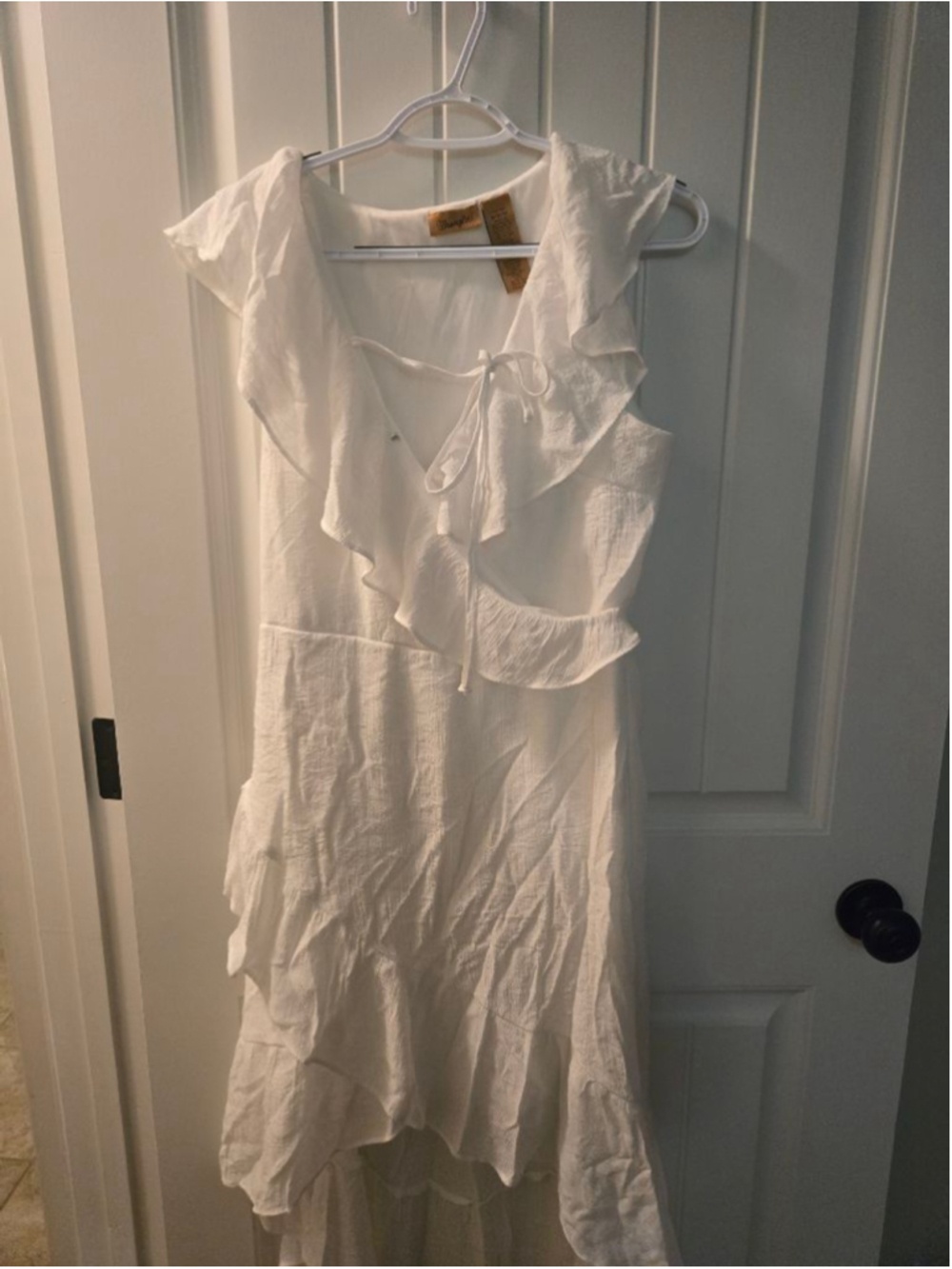Women's Wrangler White Ruffle High Low Dress M